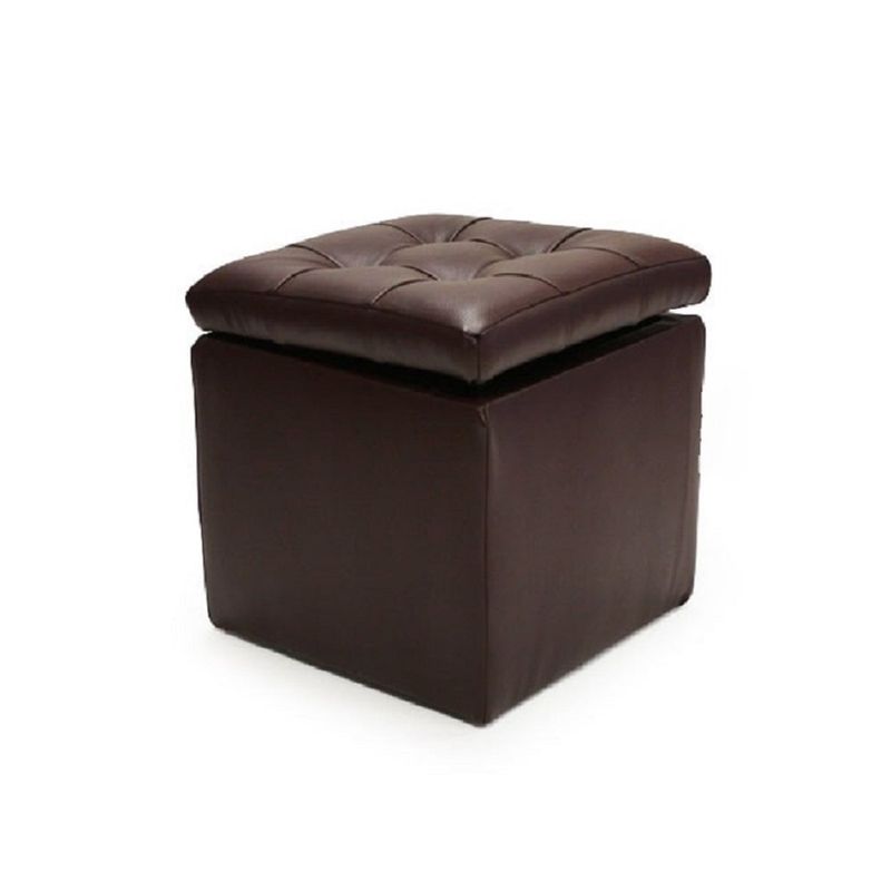BANZAY - Baul Organizador Puff Individual 40x40 - Chocolate