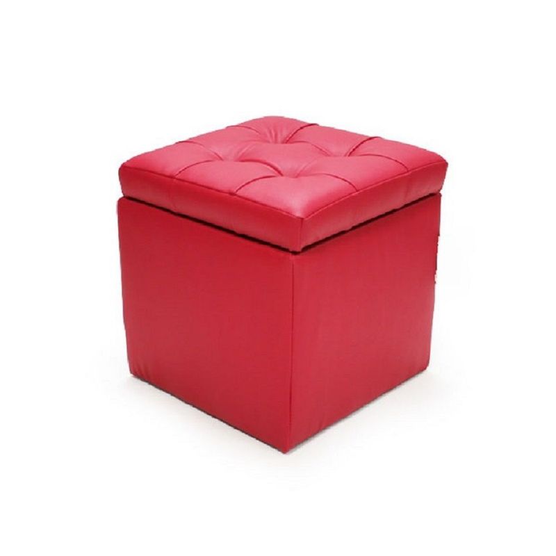 BANZAY - Baul Organizador Puff Individual 40x40 - Rojo