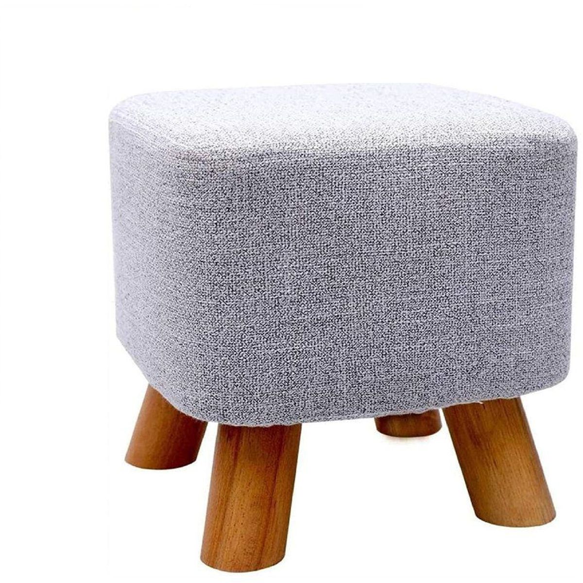 BANZAY - Puff Auxiliar Butaco Cuadrado ReposaPies - Gris Claro