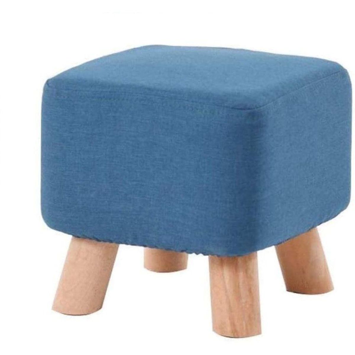 BANZAY - Puff Auxiliar Butaco Cuadrado ReposaPies - Azul