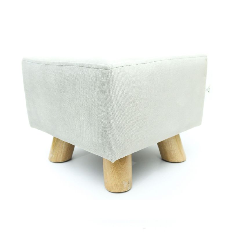 BANZAY - Puff Auxiliar Butaco Cuadrado ReposaPies - Marfil