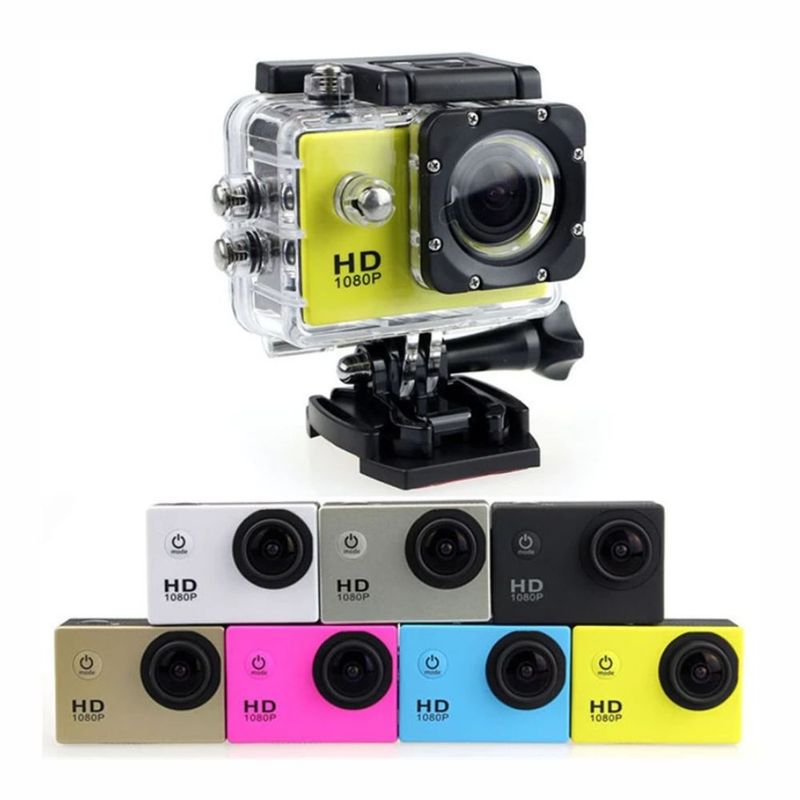 GENERICO - Camara Deportiva Sumergible  Accesorios Color Gris