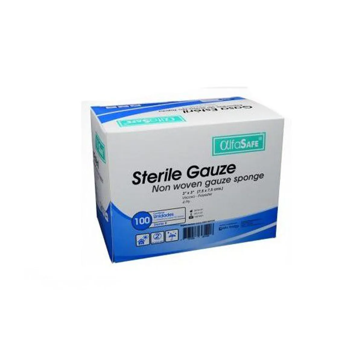 ALFA SAFE - Gasa No Tejida Esteril Caja x 50 Sobres Alfa Safe x 4 cajas