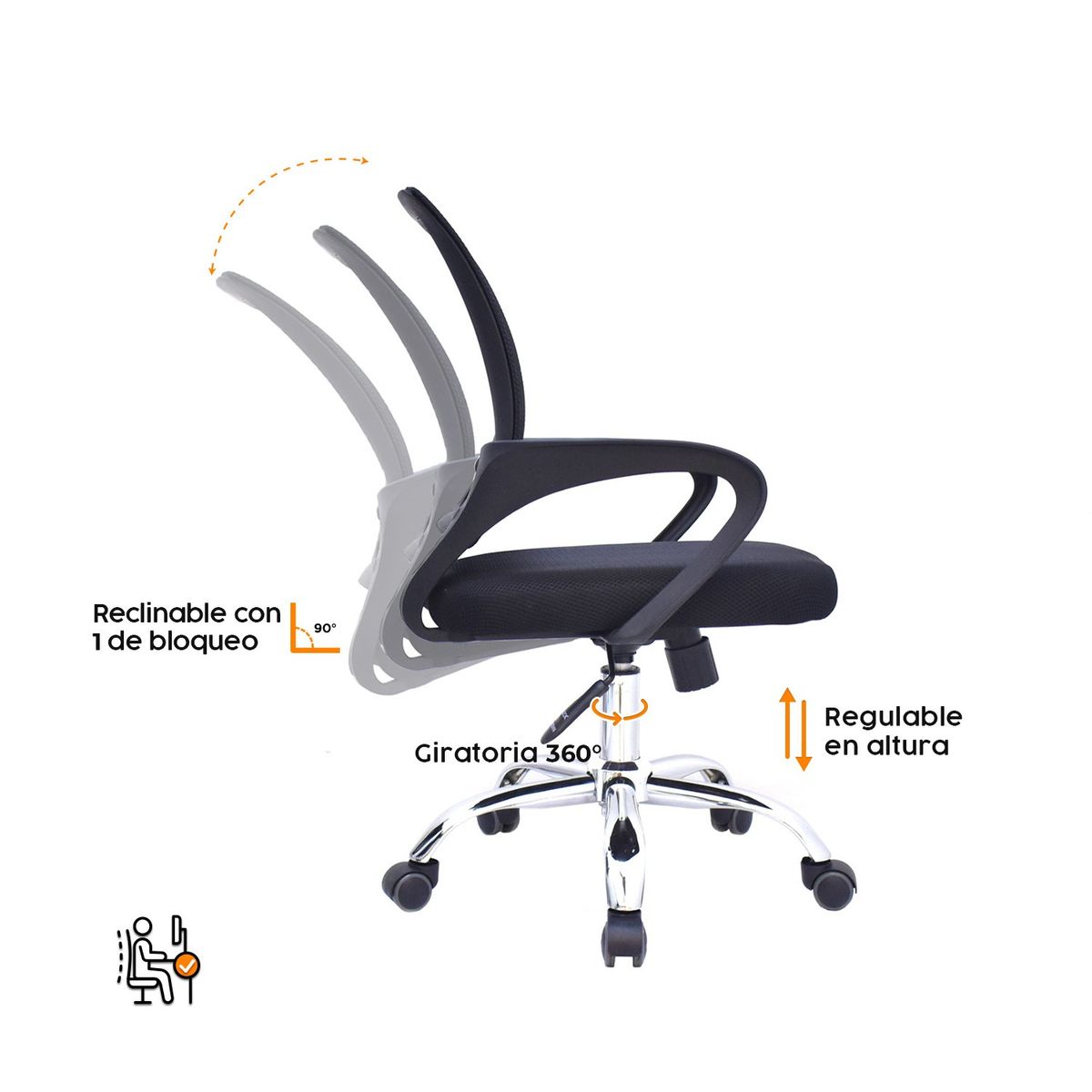 BONNO - Silla Giratoria De Oficina Atlantis Eco Bonno