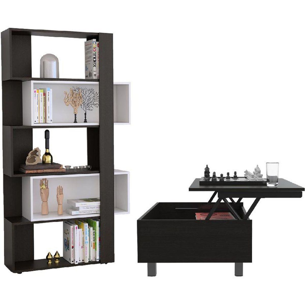 RTA DESIGN - Combo para sala barletta incluye biblioteca y mesa de centro