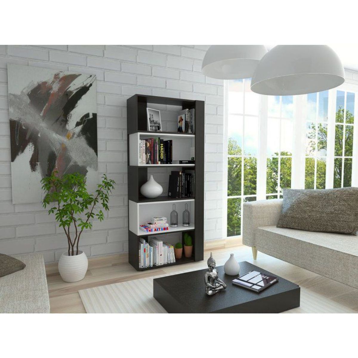 RTA DESIGN - Combo para sala barletta incluye biblioteca y mesa de centro