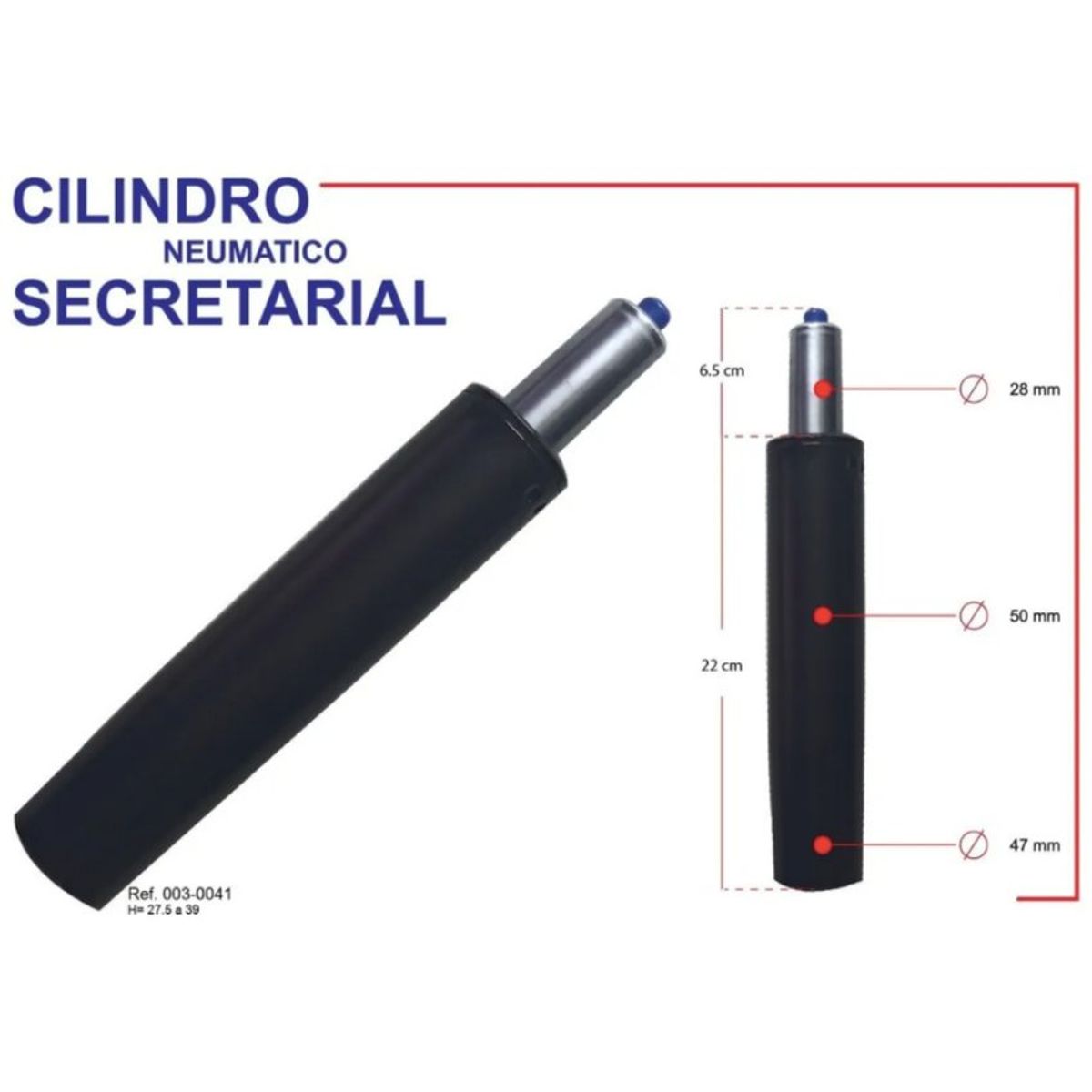 GENERICO - Cilindro neumático repuesto para silla oficina