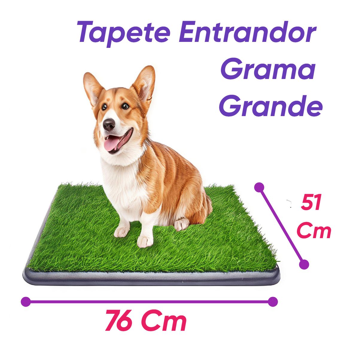 HALLY PET - Tapete entrenador Grande con grama 76cm x 51cm