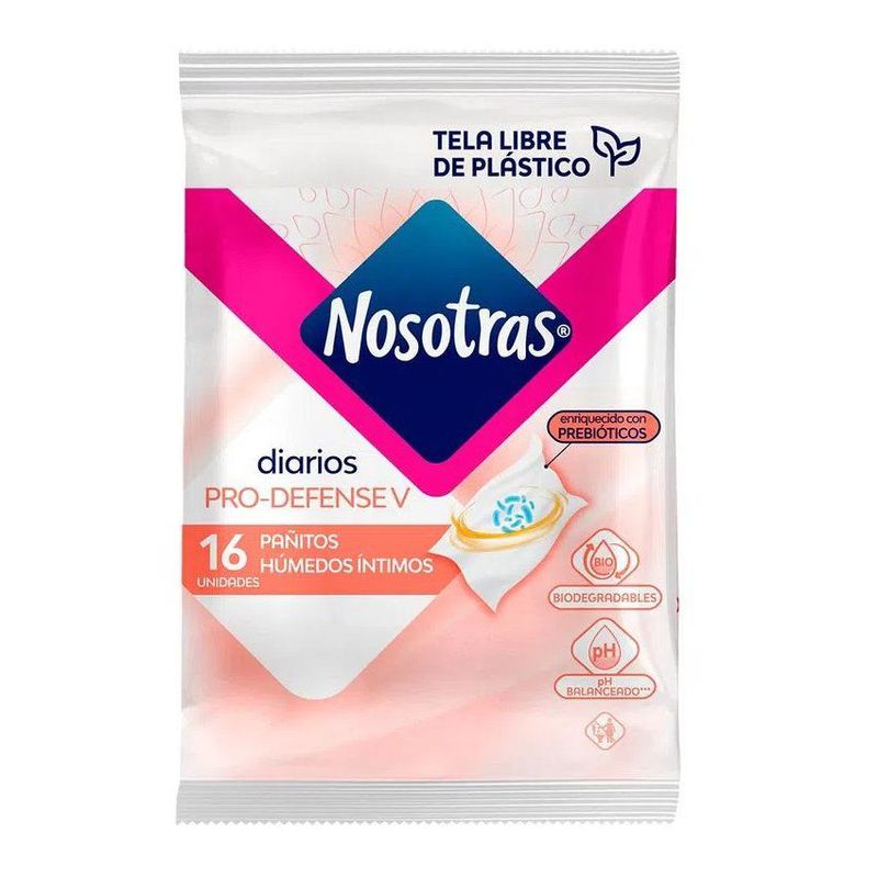 NOSOTRAS - Pañitos Húmedos Íntimos Nosotras Diarios x 16 Unidades