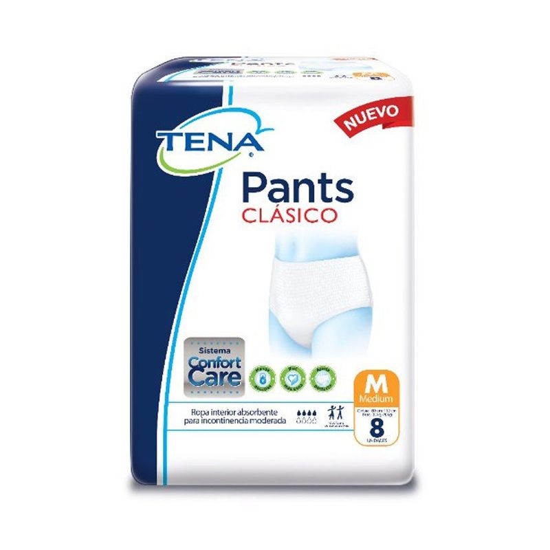 TENA - Pañal Para Adulto Tena Pants Medium X 8 Unidades