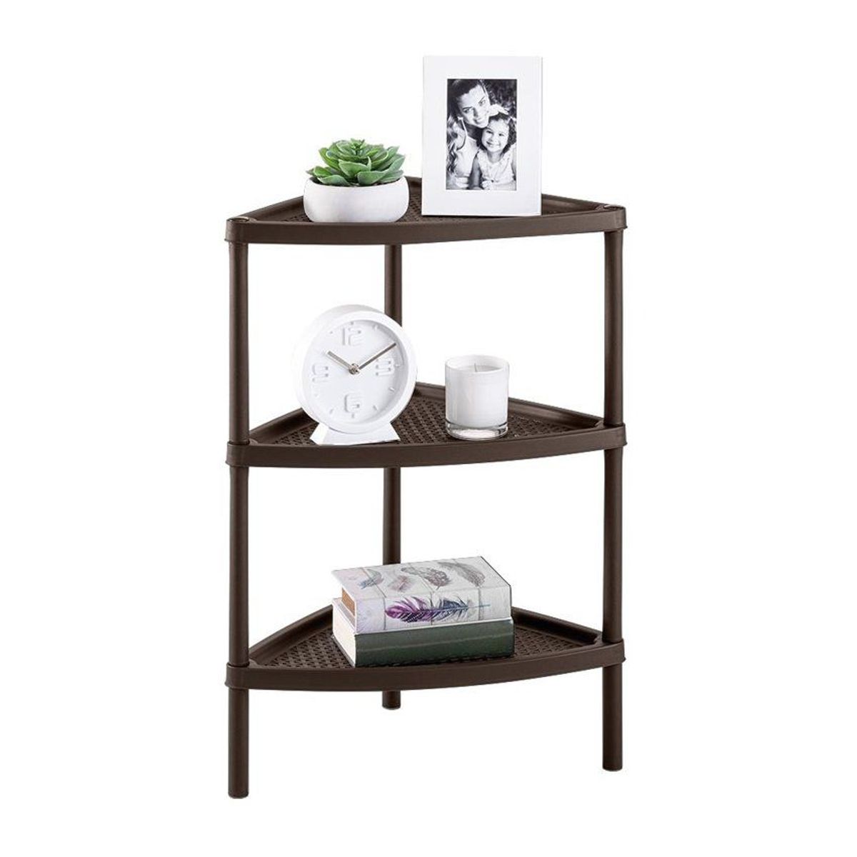 RIMAX - Mesa Multiusos Triangular Rimax 3 Niveles Mocca