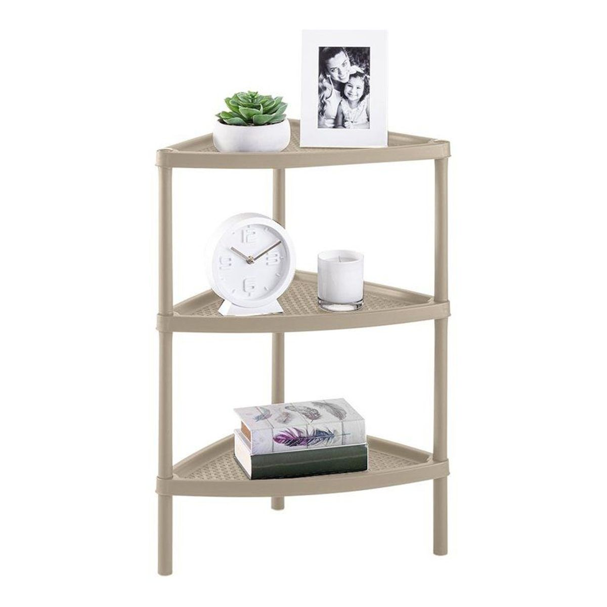 RIMAX - Mesa Multiusos Triangular Rimax 3 Niveles Taupe