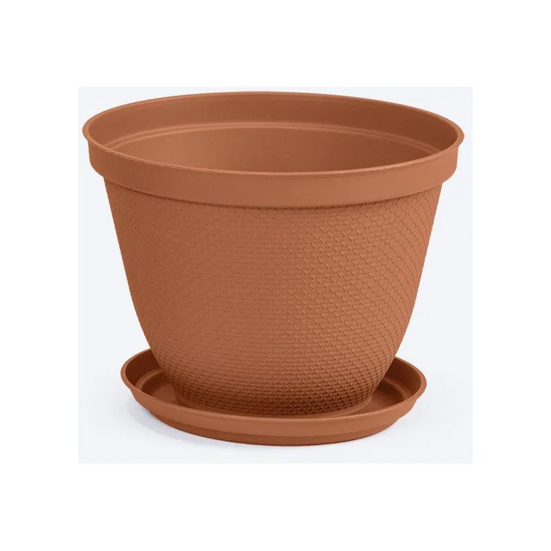 RIMAX - Matera Redonda Rafia Rimax 25 Cm con Plato Terracota