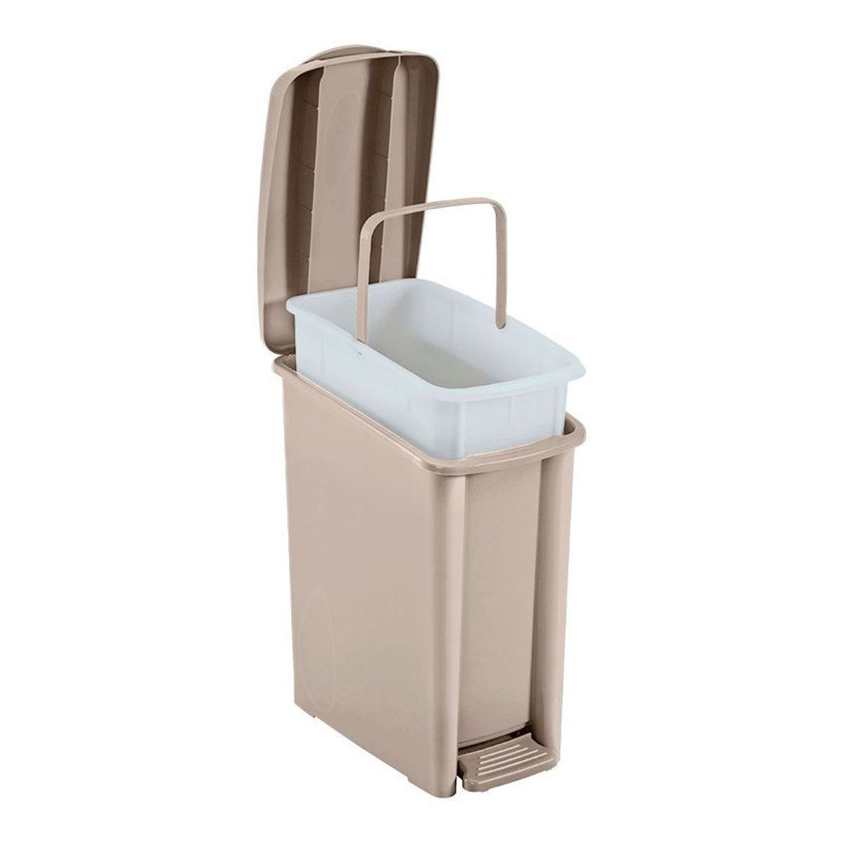 RIMAX - Basurero Pedal Delgado Rimax 10 Litros Taupe