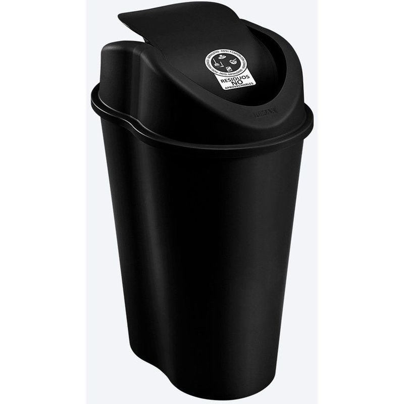 RIMAX - Papelera Rimax Tapa Vaiven 25 Litros Negra
