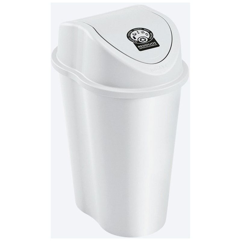 RIMAX - Papelera Rimax Tapa Vaiven 25 Litros Blanca