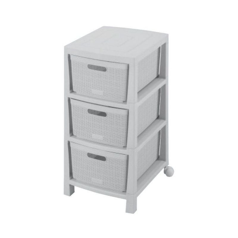 RIMAX - Cajonero Fique 3 Gavetas Rimax Gris Hielo