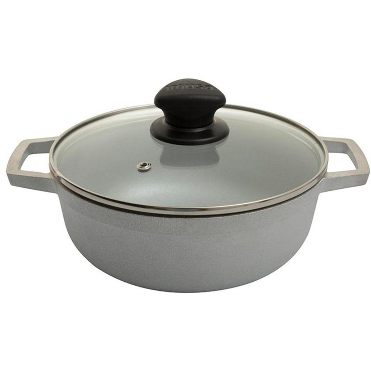 IMUSA - Caldero Fundido Imusa Tapa de Vidrio 22 Cm