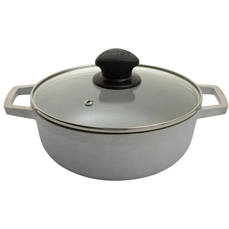 IMUSA - Caldero Fundido Imusa Tapa de Vidrio 22 Cm