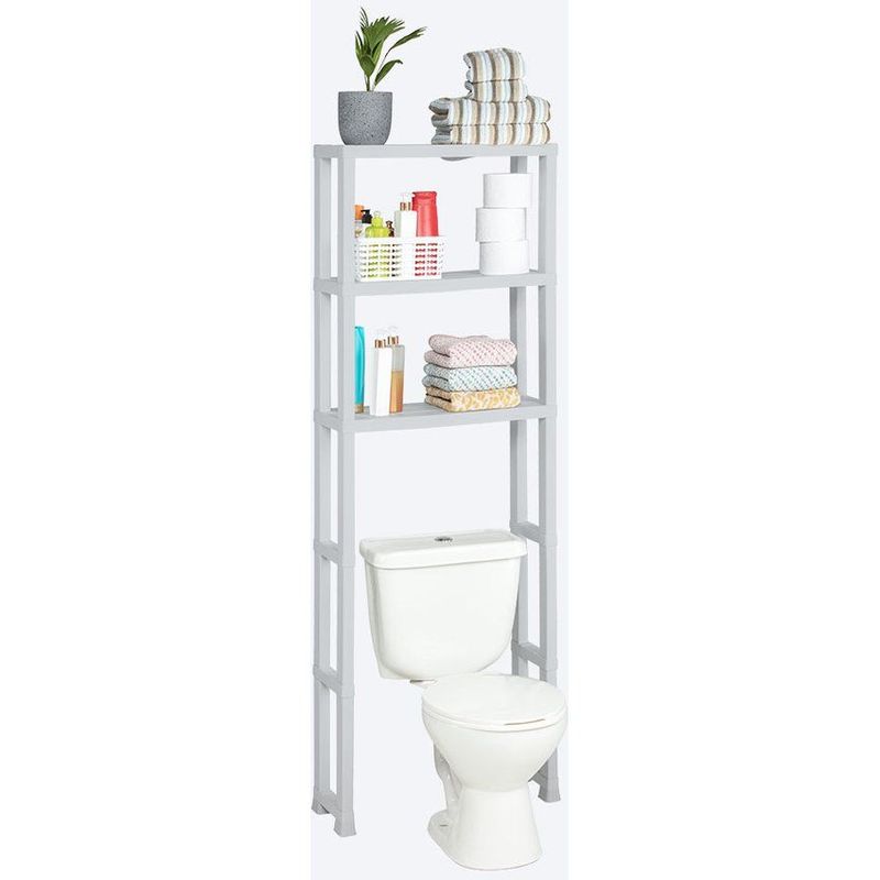 RIMAX - Estante Organizador 3 Niveles para Baño Rimax Gris Hielo