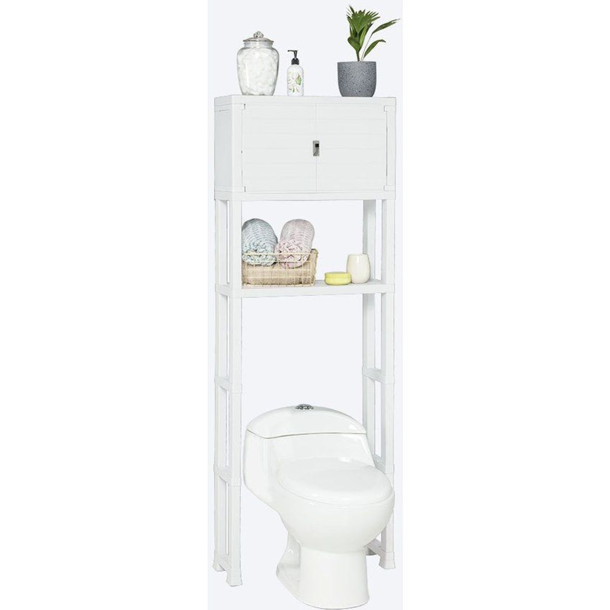 RIMAX - Estante Organizador con Puertas para Baño Rimax Blanco