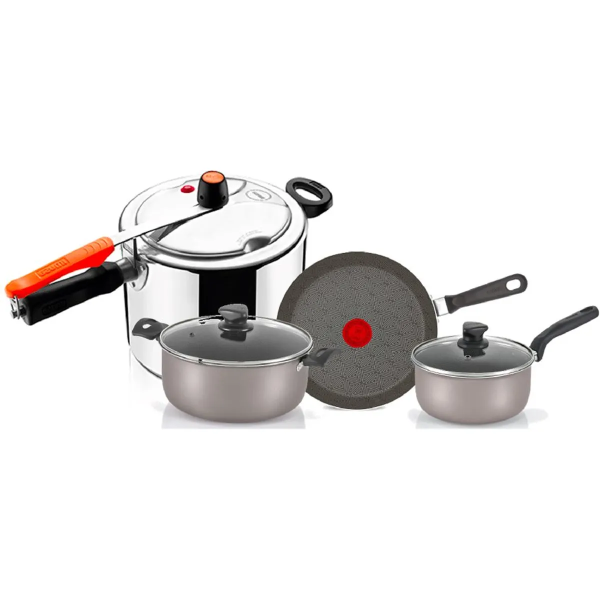 IMUSA - Olla a presión imusa 7 litros + batería de cocina 5 piezas talent