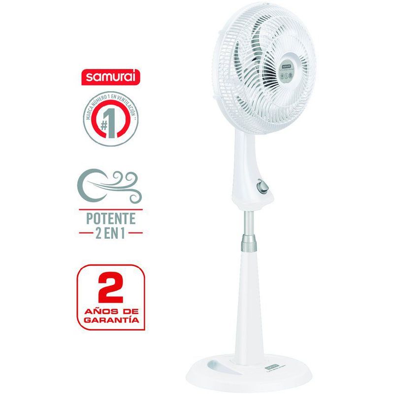 SAMURAI - Ventilador samurai turbo silence compact 2en1 blanco