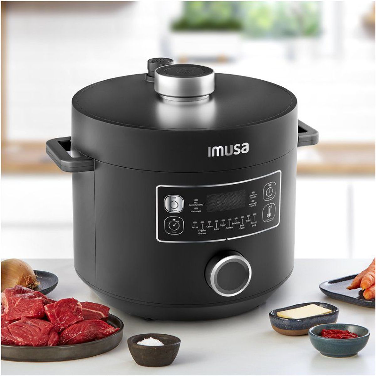 IMUSA - Olla Multifuncional IMUSA Multichef PRO Negra 5 Litros