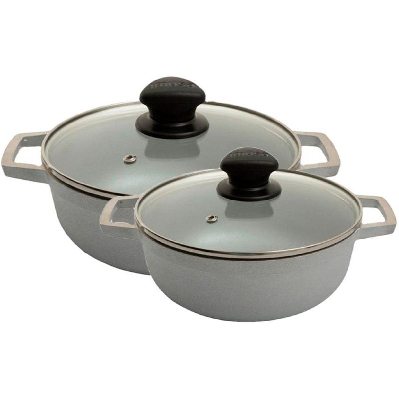 IMUSA - Set calderos imusa 18-20cm  tapa vidrio