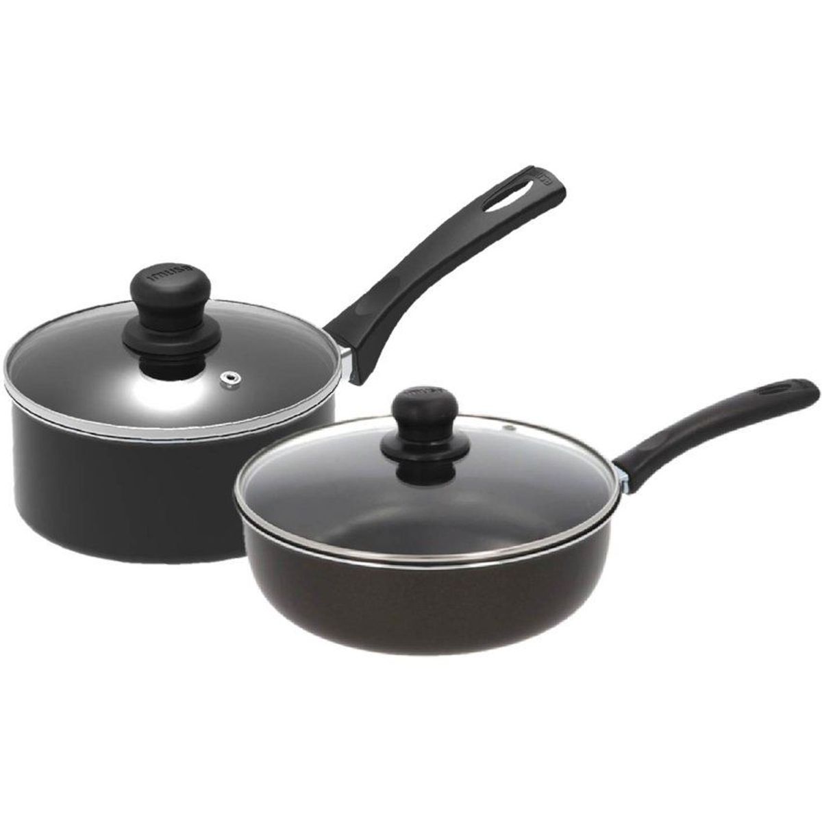 IMUSA - Set sartén jumbo 24cm  perol 16cm imusa smart con tapa de vidrio