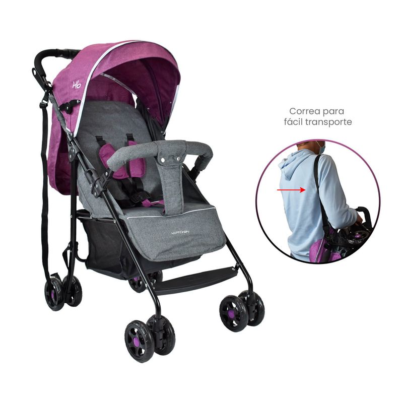 HAPPY BABY - Coche Para Bebe Happy Baby Verso Rosa