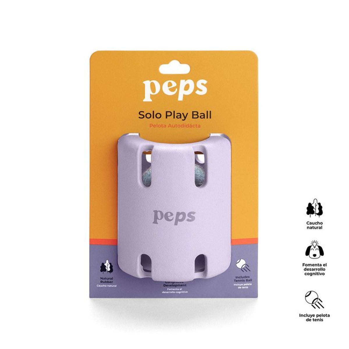 PEPS WE LOVE BEST FRIENDS - Juguete para Perro Pelota con Caucho Interactivo Morado-