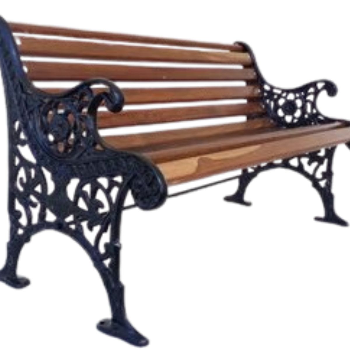 GENERICO - Banca en aluminio con madera para parque o jardin 1 Metro