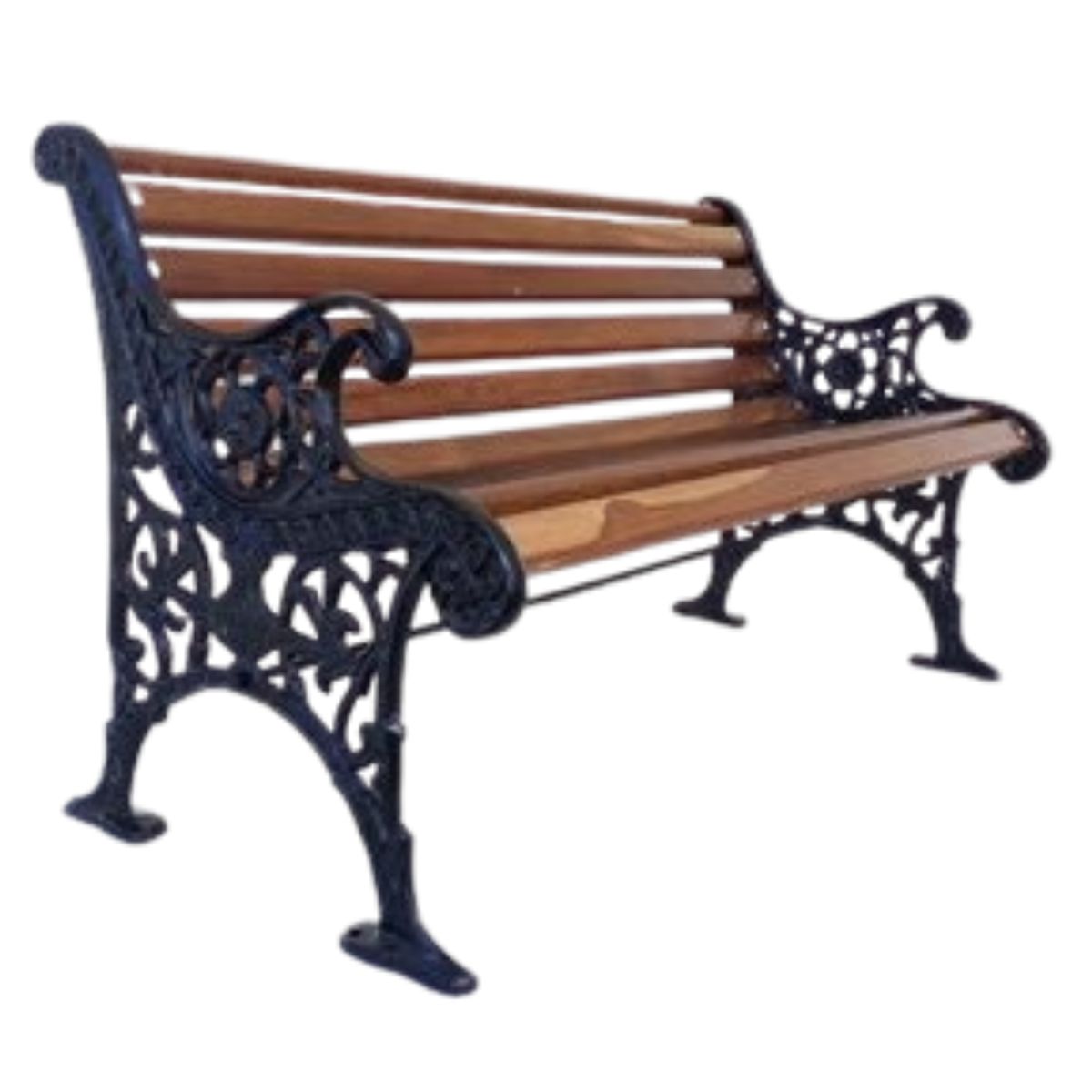 GENERICO - Banca en aluminio con madera para parque o jardin 1 Metro