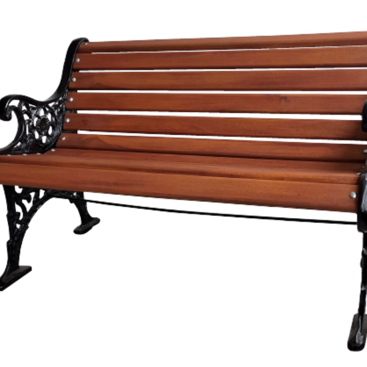 GENERICO - Banca en aluminio con madera para parque o jardin 1 Metro