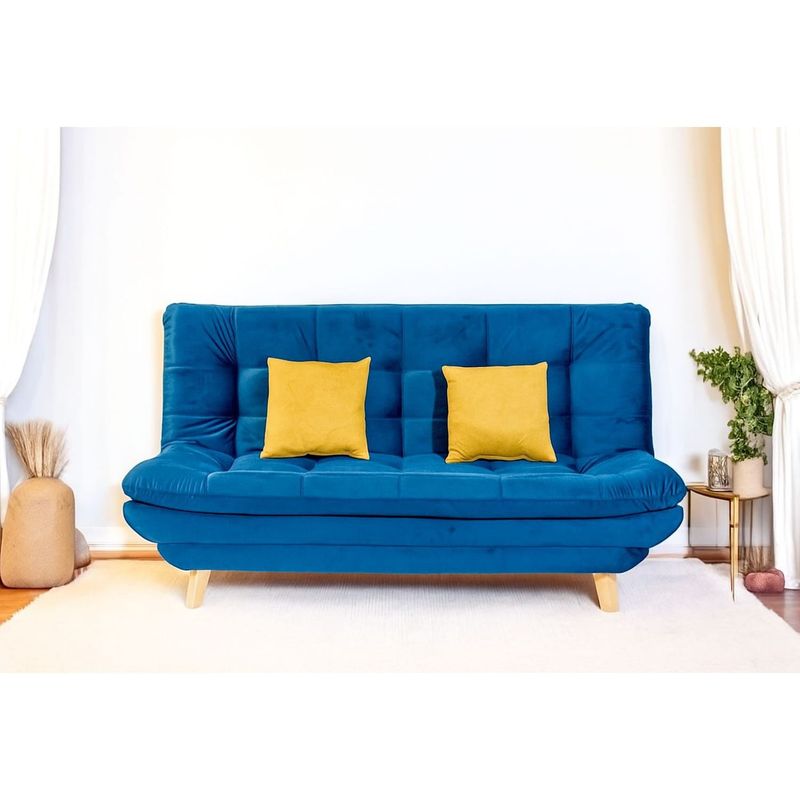 GENERICO - Sofa cama 3 Puestos Maison Azul + Cojines 180x90x90 cm