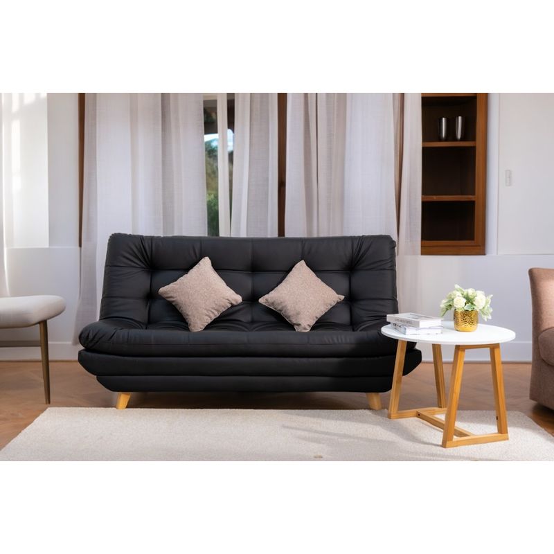 GENERICO - Sofá cama 3Ptos Maison Sintético Negro 180X90X90cm