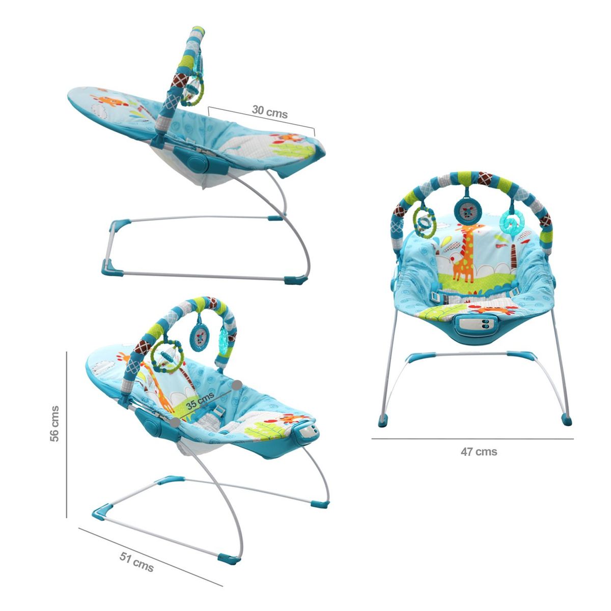 PREMIUM BABY - Silla Mecedora Bebé Musical PB2002 Premium Baby Azul