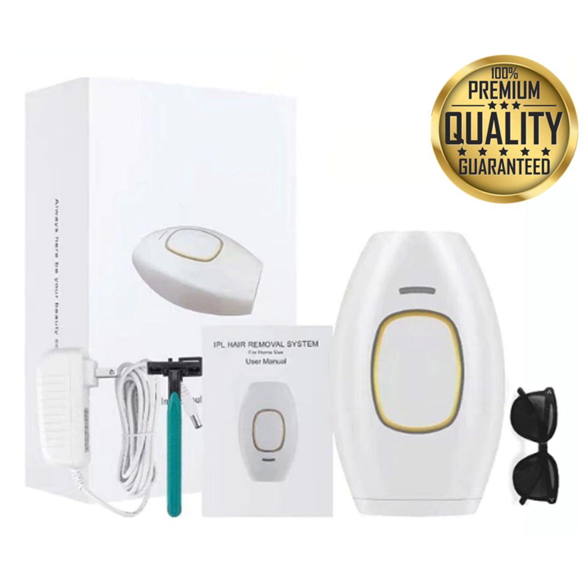 PREMIUM - Depilador Láser IPL Blanco - 5 niveles de intensidad - Uso en casa