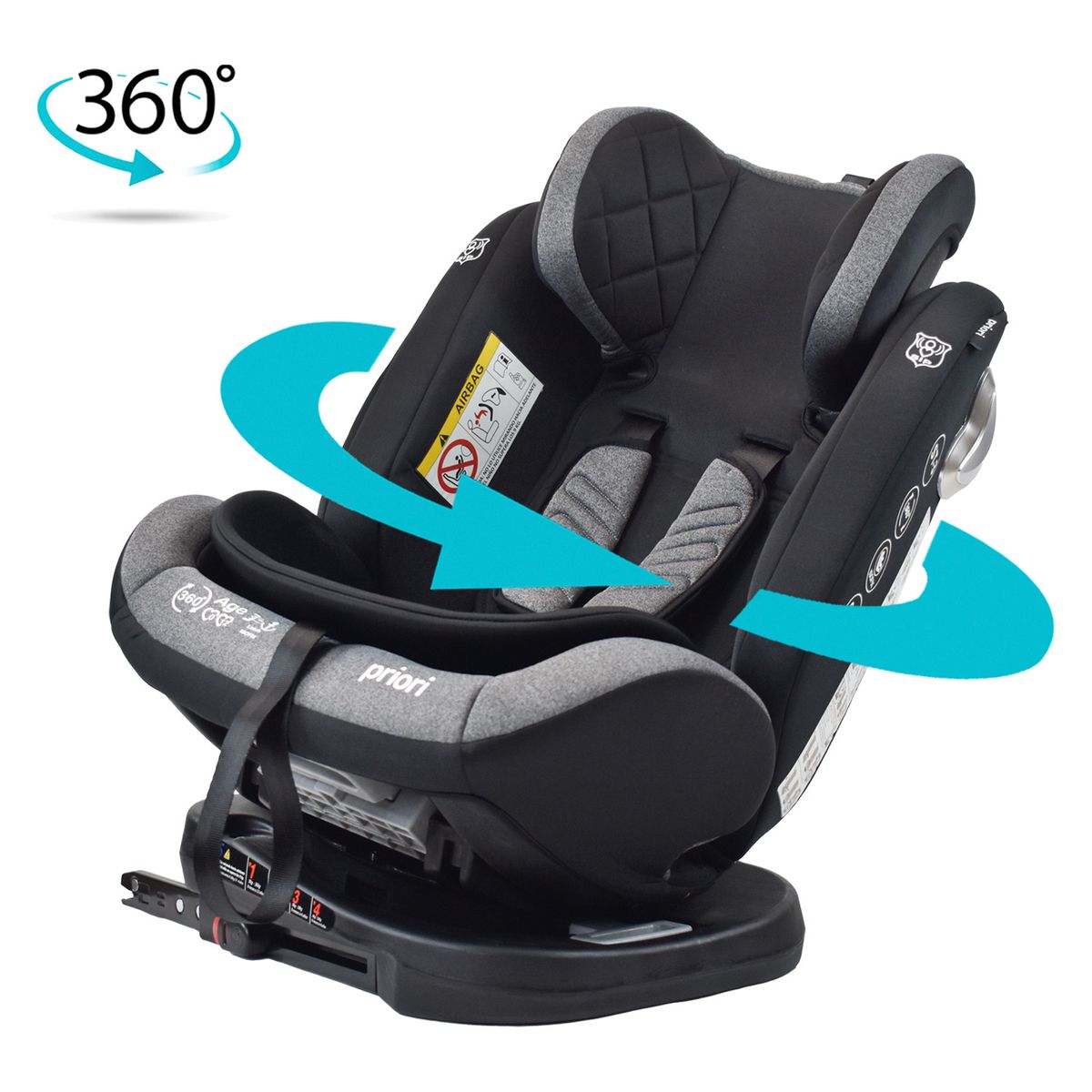 PRIORI - Silla Carro Bebe First Plus 360 º ISOFIX Priori Negro