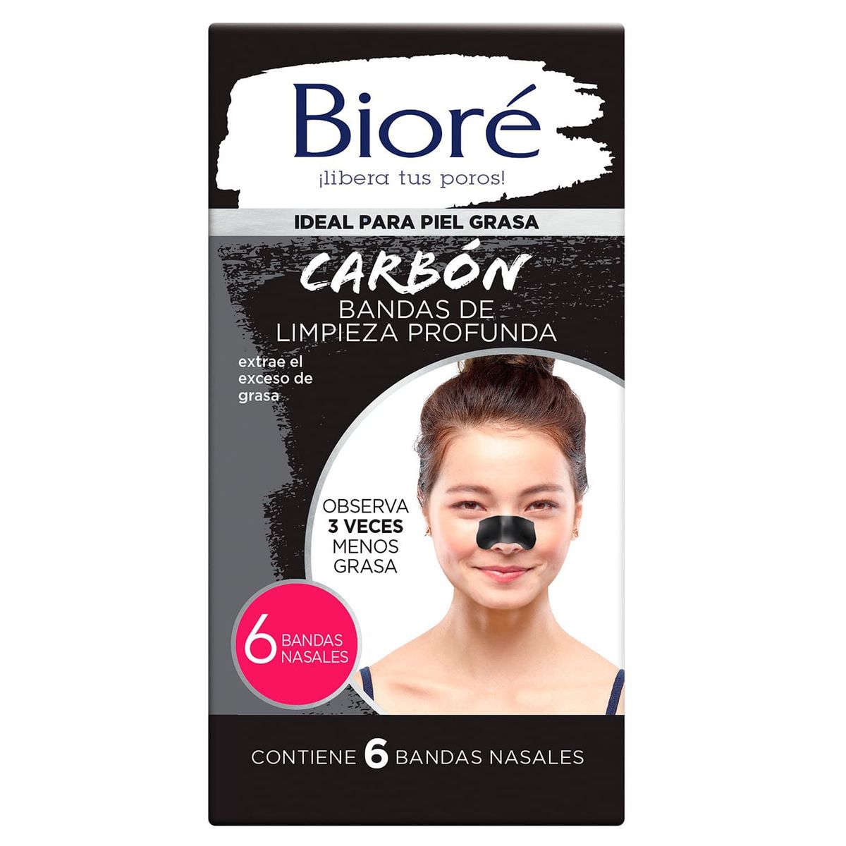 BIORE - Bandas Nasales Biore de Limpieza Profunda Carbon Natural 6 U