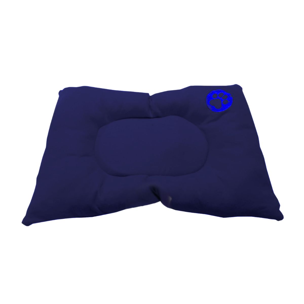 HALLY PET - Colchón premium gigante huella bordada mascota azul oscuro