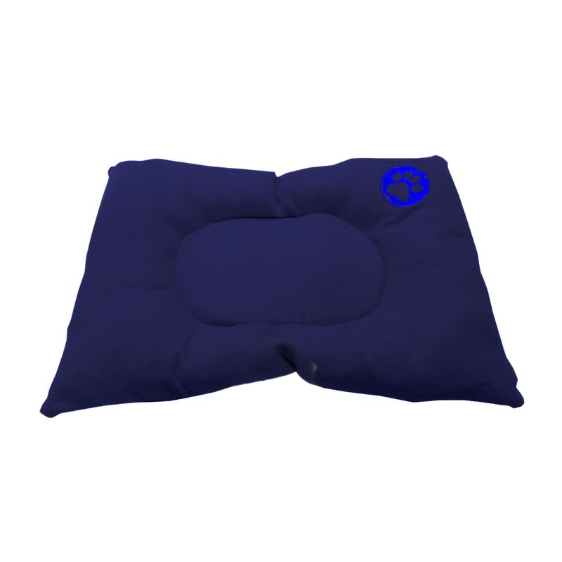 HALLY PET - Colchón premium gigante huella bordada mascota azul oscuro
