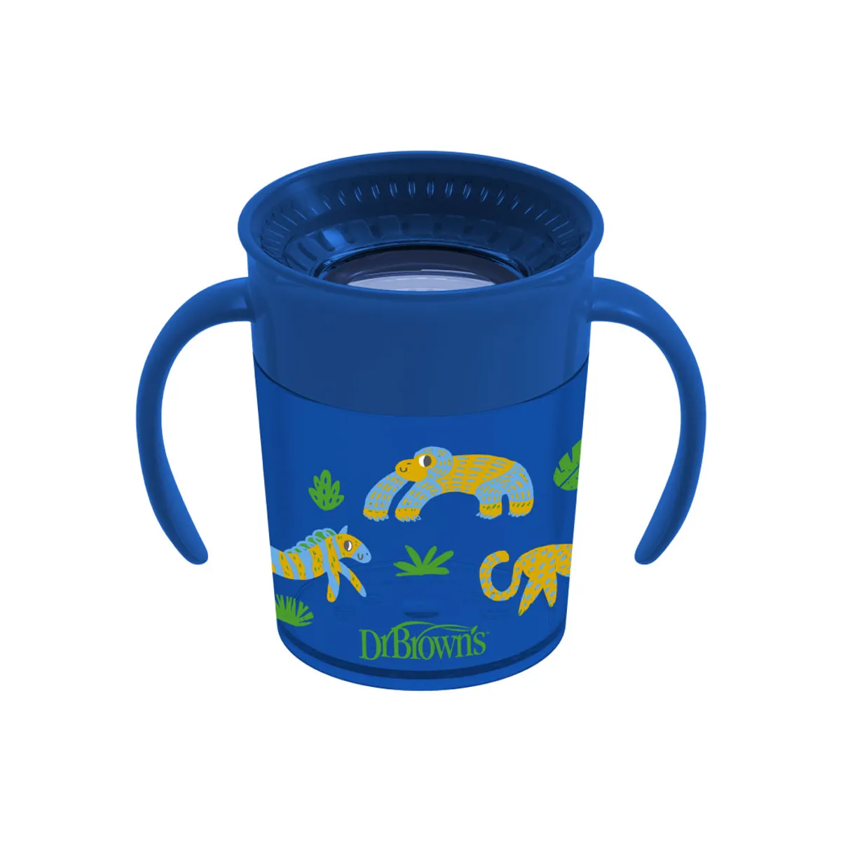 DR BROWNS - Vaso Antiderrame 7 Oz Decorado Cheers Azul con Tapa Dr Brown