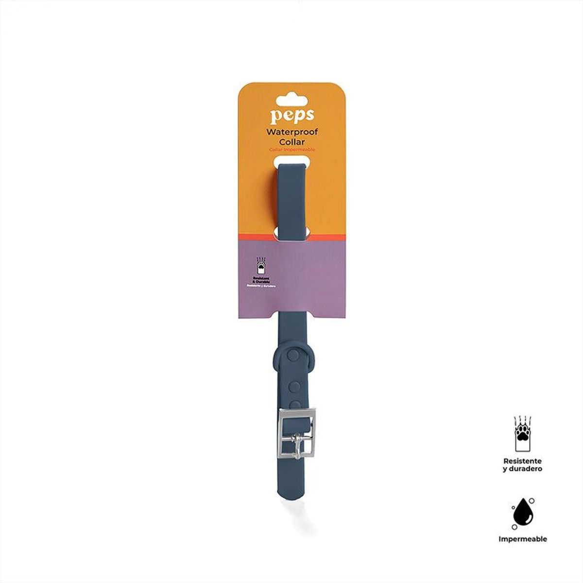 PEPS WE LOVE BEST FRIENDS - Collar para Perro Gargantilla de Caucho Resistente Azul XL-