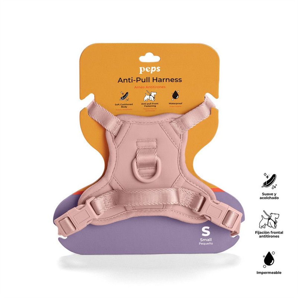 PEPS WE LOVE BEST FRIENDS - Pechera para Perro Arnes Antitirones para Mascotas Rosa S-