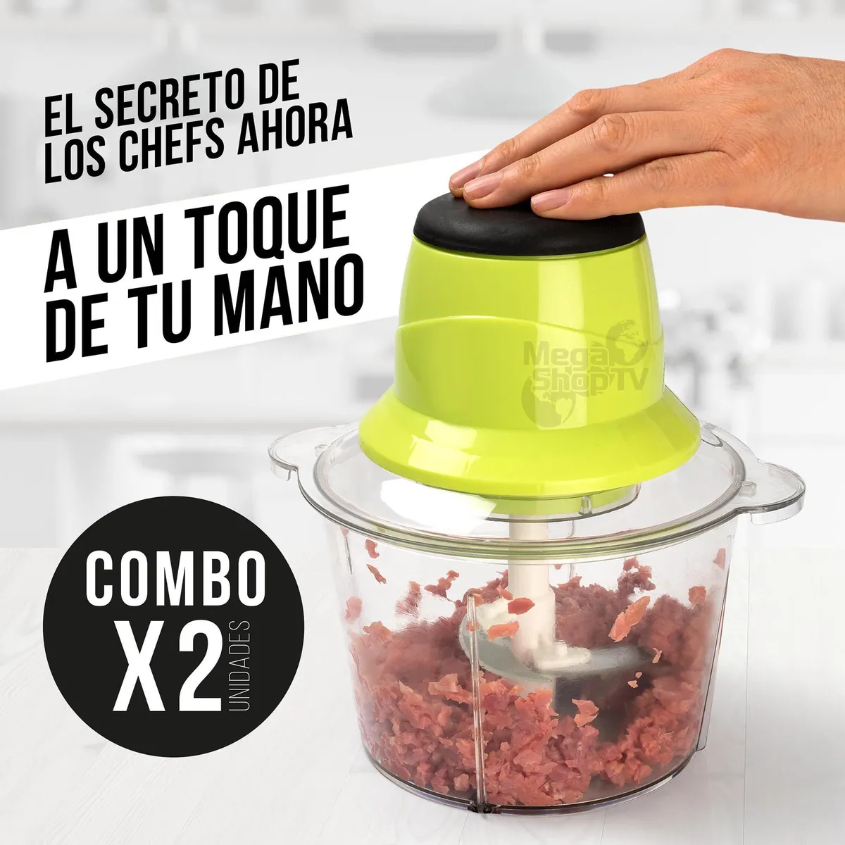 CHEF MASTER - Dos Picatodos eléctrico triturador de alimentos
