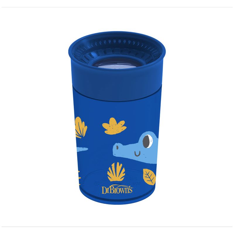 DR BROWNS - Vaso Antiderrame 10 Oz Decorado Cheers Azul con Tapa Dr Brow
