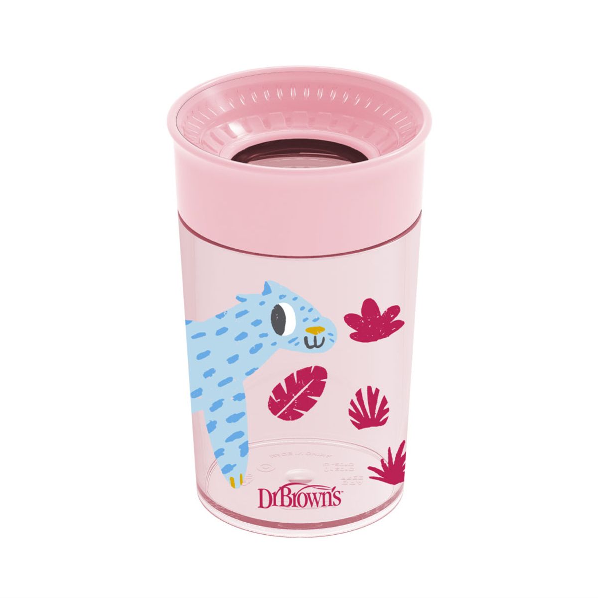 DR BROWNS - Vaso Antiderrame 10 Oz Decorado Cheers Rosa con Tapa Dr Brow