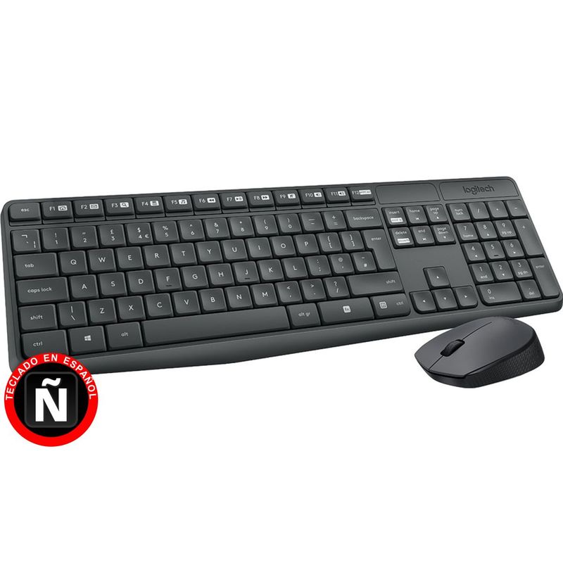 LOGITECH - Combo Teclado Multimedia y Mouse Inalámbricos Logitech MK235